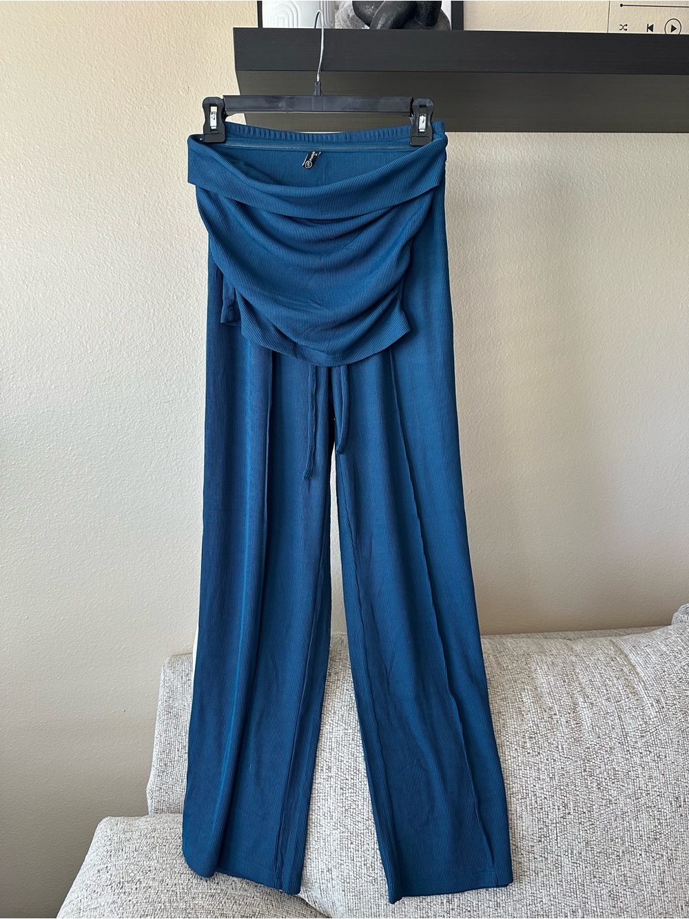 Ribbed Blue Lounge Set - Women